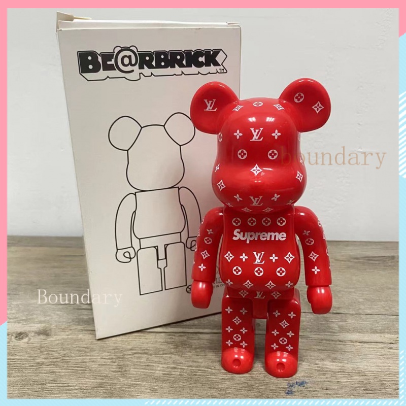 Orso Bearbrick Building Block 400% - Figura Da Collezione 28 Cm, In Plastica, Colore Viola, Decorazione E Regalo