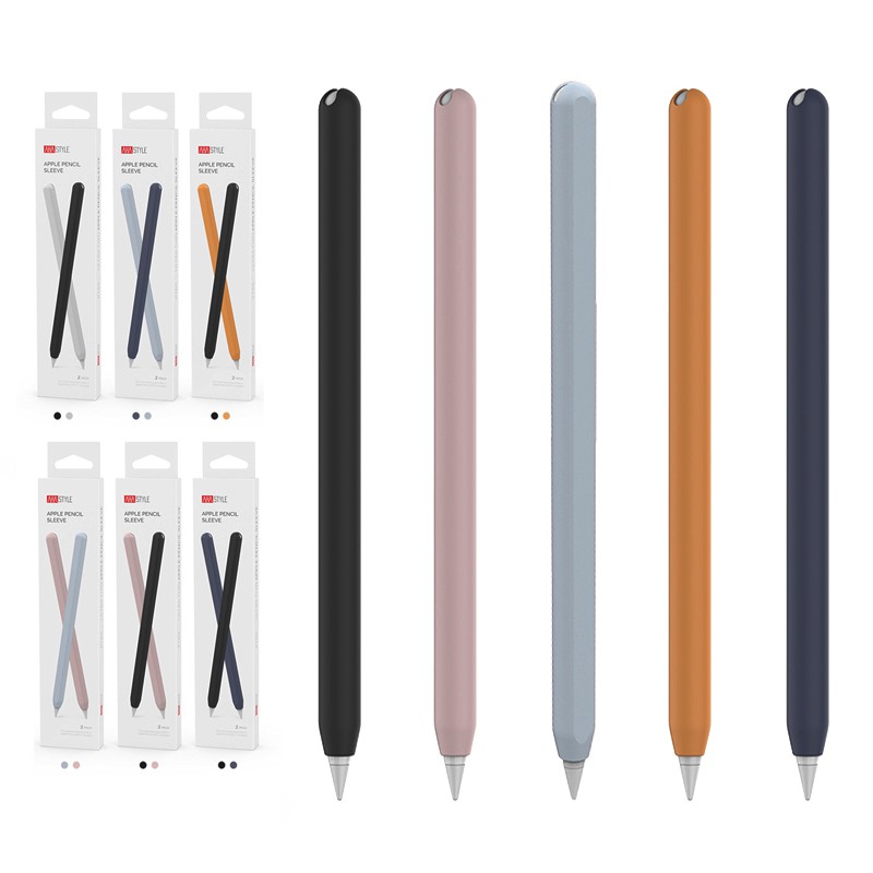 รูปภาพของ2 แพ็ก เคสซิลิโคน แบบบางพิเศษ สําหรับ Pencil 2nd Generation, Silicone Pencil Case รองรับการชาร์จแบบไร้สายลองเช็คราคา