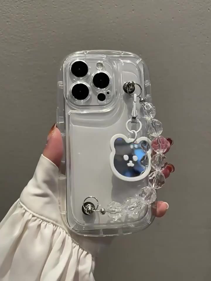เคสโทรศัพท์มือถือ-tpu-นิ่ม-แบบใส-ลายหมี-พร้อมสายคล้องมือ-สําหรับ-oppo-a16-a16s-a12-a12e-a7-a5s-a3s-f9-reno-5-pro-5k-find-x3-lite-f11-a1k-realme-c1