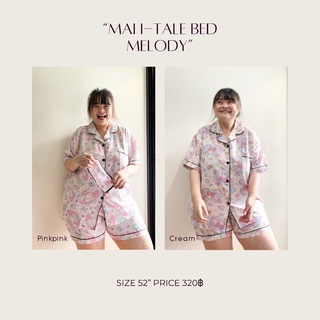 “Mai i-tale bed Melody” ชุดนอนลายเมโลดี้ ชุดนอนไซต์ใหญ่ ชุดนอนพลัสไซต์ ผ้าไหมอิตาลี ชุดนอน52นิ้ว ชุดนอน60นิ้ว