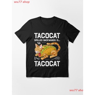 2021 TACOCAT Spelled Backwards Is TACOCAT T Shirt Kitty Cat Tees Essential T-Shirt เสื้อยืด ดพิมพ์ลาย ดผ้าเด้ง คอกลม cot