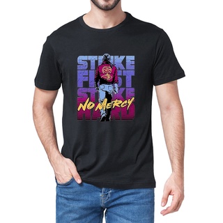 tshirtเสื้อยืดคอกลมฤดูร้อนส่งเร็ว เสื้อยืดลําลอง แขนสั้น พิมพ์ลาย Strike First Strike Hard No Mercy Cobra Kai สําหรับผู้
