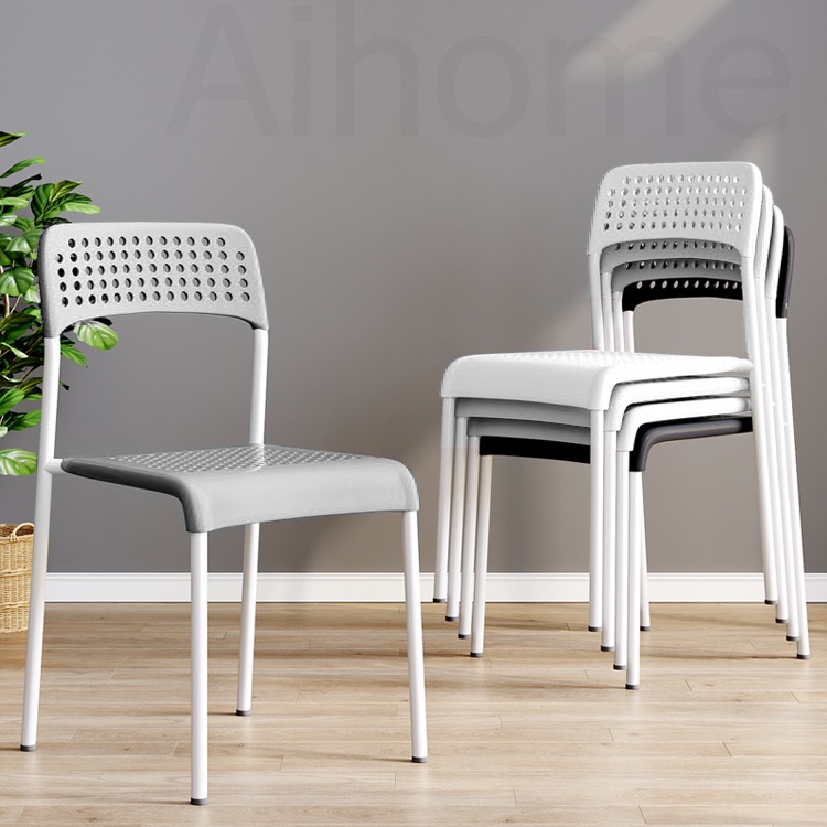 aihouse-ดำ-เทา-ขาว-เก้าอี้-เก้าอี้ทำงาน-เก้าอี้กินข้าว-เก้าอี้พลาสติก-เก้าอี้นั่งเล่น