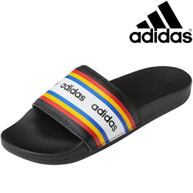 adidas-adilette-cf-slides-สีดำคาดสีรุ้ง-จากช้อปแท้