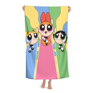 【In Stock】The Powerpuff Girls ผ้าขนหนูชายหาด ผ้าขนหนูไมโครไฟเบอร์ขนาดใหญ่พิเศษ ผ้าขนหนูชายหาดแห้งเร็ว ของขวัญท่องเที่ยว (31×51 นิ้ว)