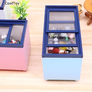 Cooltoy ตู้แช่แข็งเปล่า แนวนอน เฟอร์นิเจอร์ ขนาดมินิ สําหรับตกแต่งบ้านตุ๊กตา 1:12