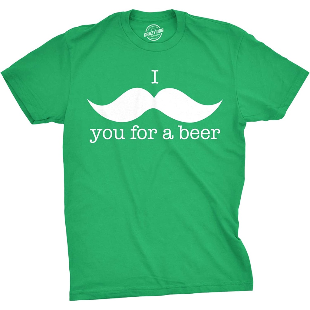 เสื้อยืด-พิมพ์ลาย-i-mustache-you-for-a-beer-สําหรับผู้ชาย
