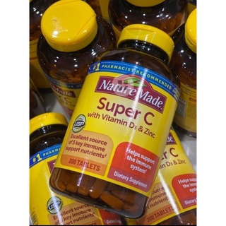 Nature Made Super C ที่มาพร้อมกับ VitaminC &amp; Zinc  มี200เม็ด