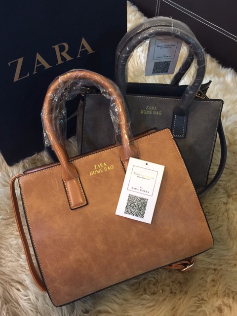 zara-home-leather-hand-bag-แท้outlet