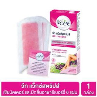 ภาพขนาดย่อของสินค้าVeet วีท แว็กซ์สตริปส์ 6 แผ่น + 1 แผ่นทำความสะอาด เพอร์เฟคท์ ฟินิช ไวฟ์