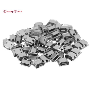 60Pcs Micro-USB Type B Female 5 Pin SMT Placement SMD DIP Socket Connector