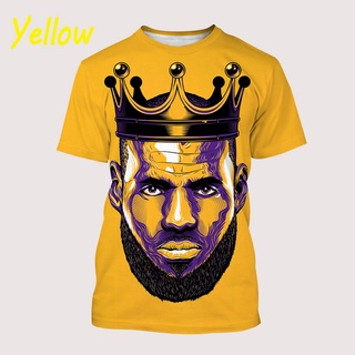 ใหม่ เสื้อยืดลําลอง แขนสั้น คอกลม พิมพ์ลาย Star LeBron James 3D แฟชั่นฤดูร้อน