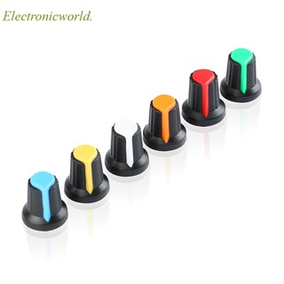 Wh148 Potentiometer Knobs ชุดฝาครอบลูกบิดพลาสติก 6 มม. AG2 สีเหลืองสีเหลืองสีฟ้าสีขาวสีแดง 1 ชิ้น