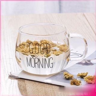 3⃣7⃣_🆈🆈 แก้วกาแฟ สกินตัวหนังสือ Good MORNING  ดีไซน์เลิศ  Breakfast glass