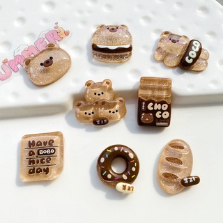 Crocs Jibbitz Crocs Charm การ์ตูนหมีใส DIY อุปกรณ์เสริม สําหรับตกแต่งเคสโทรศัพท์ DIY รองเท้าแตะ วัสดุทําด้วยมือ