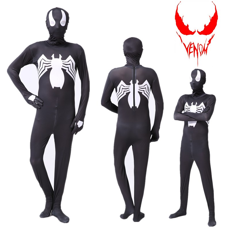 ภาพสินค้าชุดจั๊มสูทคอสเพลย์ Spider man Zentai Venom เหมาะกับวันฮาโลวีน สําหรับผู้ชาย และผู้หญิง จากร้าน longju.th บน Shopee ภาพที่ 5