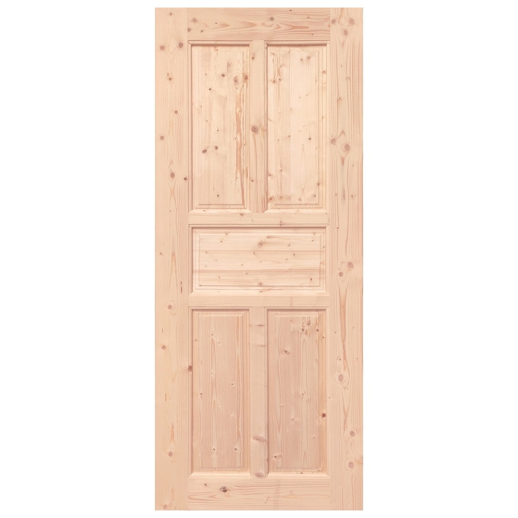 ประตูไม้สนnz-บานทึบ-5ฟัก-ce-10-80x200cm-windoors