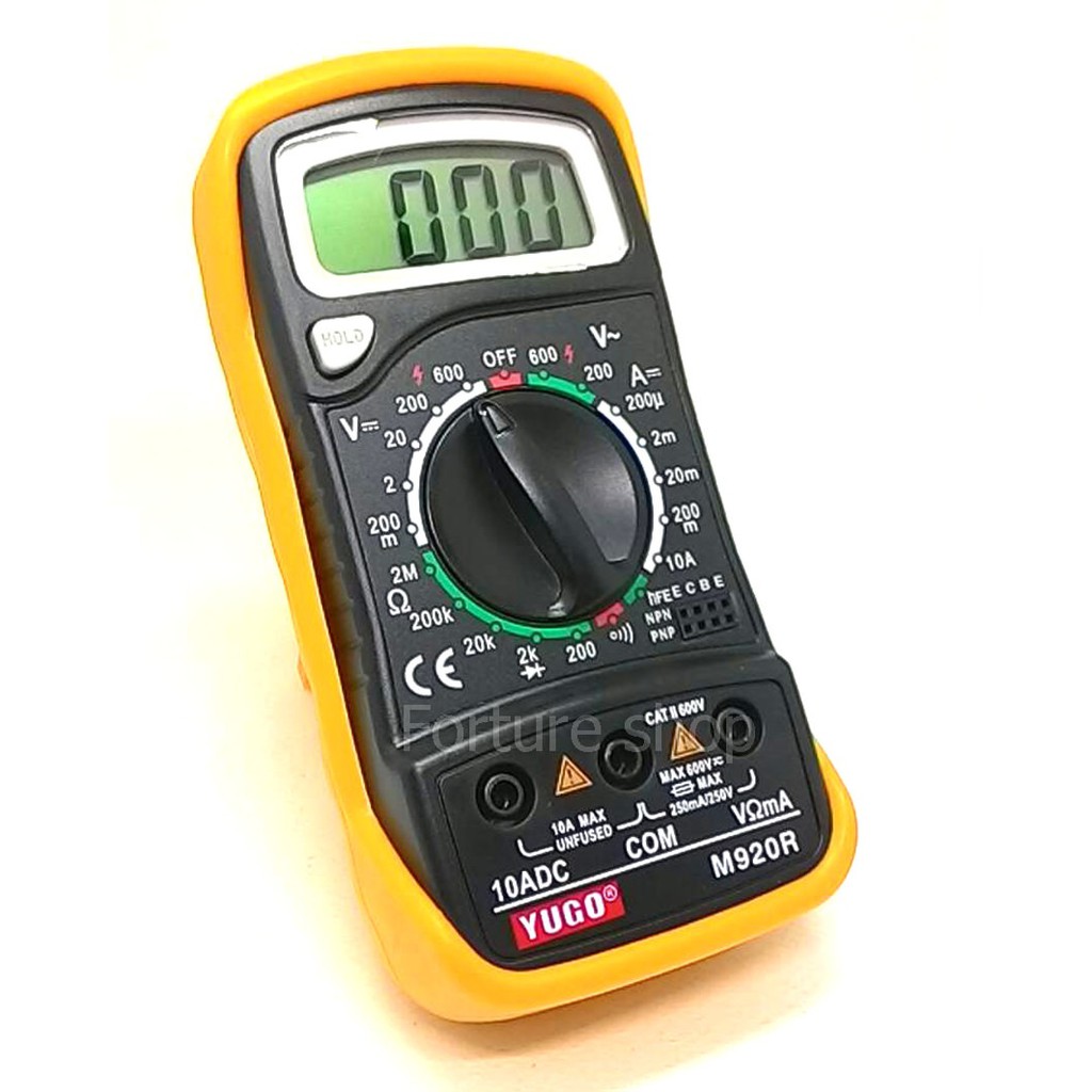 yugo-m920r-digital-multimeter-ดิจิตอลมัลติมิเตอร์พร้อมยางหุ้ม-และสายวัดอย่างดี-แถมฟรี-แบตเตอรี่