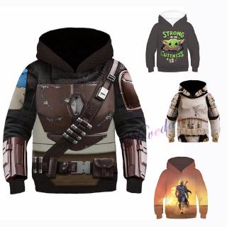 เสื้อกันหนาวมีฮู้ดพิมพ์ลายภาพยนตร์ star wars the mandalorian 3 d 20 สําหรับเด็ก