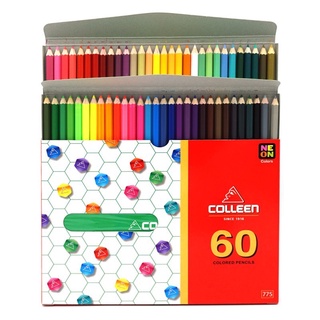 สินค้า ดินสอสีไม้คลอลีน Colleen 24, 36, 48 เเละ60 หัวเดียว ( รุ่น775 ) สีธรรมดา สีนีออน ของเเท้