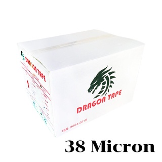 พร้อมส่ง (ยกลัง 72 ม้วน) เทปกาว เทปใส 38 ไมครอน 2นิ้วx100หลา เทปปิดกล่อง Dragon ใส/ขุ่น OPP Tape 2"x100y