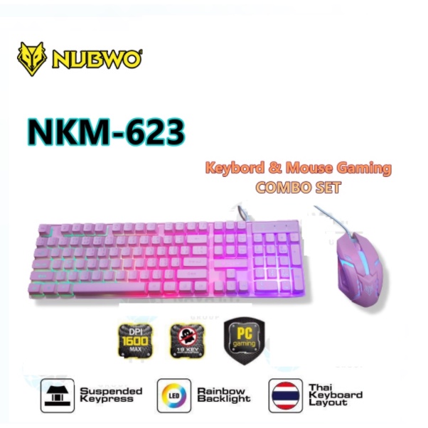ภาพสินค้าNUBWO INFAREZ NKM-623 ชุดมีไฟเกมส์มิ่ง คีย์บอร์ด+ เม้าส์ Keyboard AND Mouse(มี3สีพร้อมส่ง) จากร้าน kaidee_online บน Shopee ภาพที่ 2