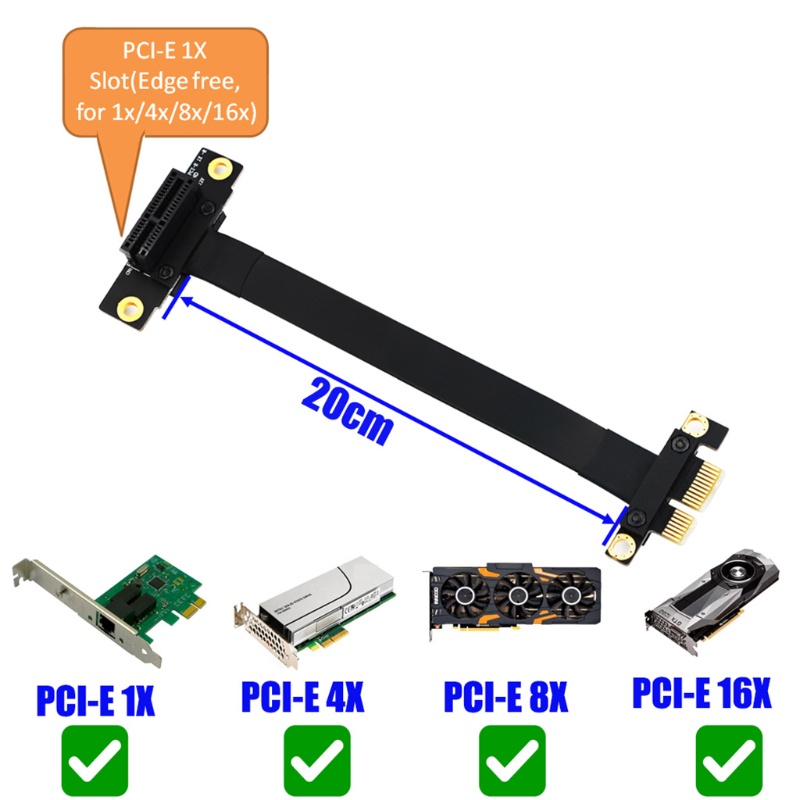 Bt 20 ซม. PCI-Express 1X อะแดปเตอร์ Riser Card สายต่อความเร็วแบบ ...