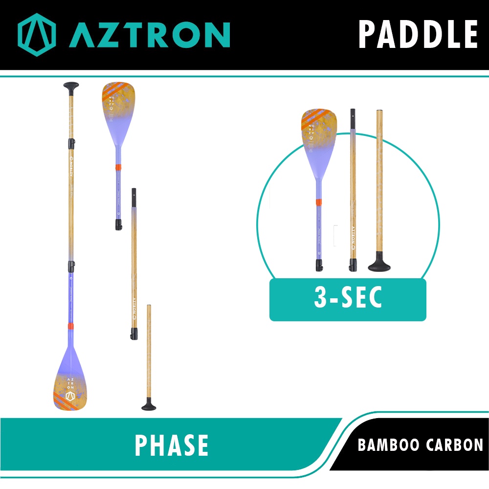 aztron-phase-bamboo-carbon-paddle-ไม้พาย-ไม้พายคาร์บอนไม้ไผ่-สำหรับบอร์ดยืนพาย-อุปกรณ์สำหรับกีฬาทางน้ำ