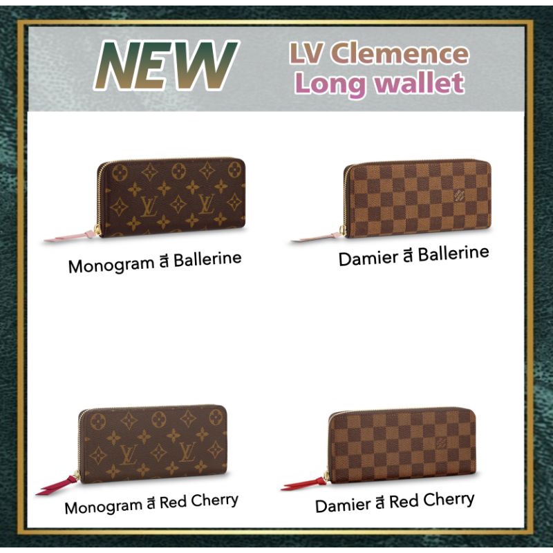 สอบถามก่อนกดซื้อ-แท้-lv-clemence-long-wallet-ลาย-mono-damier