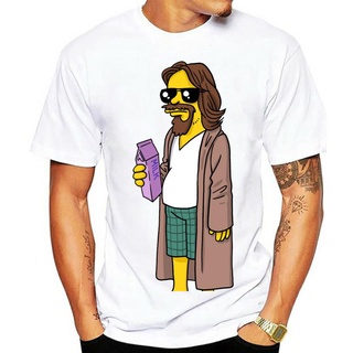 เสื้อยืดผ้าฝ้ายพิมพ์ลายคลาสสิก เสื้อยืด ผ้าฝ้าย พิมพ์ลายการ์ตูน The Dude Big Lebowski สีขาว แฟชั่นฤดูร้อน สําหรับผู้ชาย