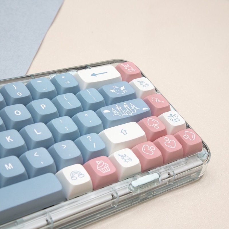 keycap-sky-city-keycap-xda-profile-134-keyboard-สีพาสเทล-คีย์-ผงสีฟ้า-pbt-dye-sub-คีย์บอร์ดแบบกลไก-keycap