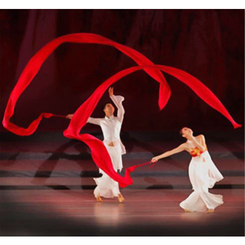 พัดฟ้อนรำจีนริบบิ้นผ้าไหม 秧歌绸带舞蹈绸子 Yangko Ribbon Silk Dance | Shopee ...