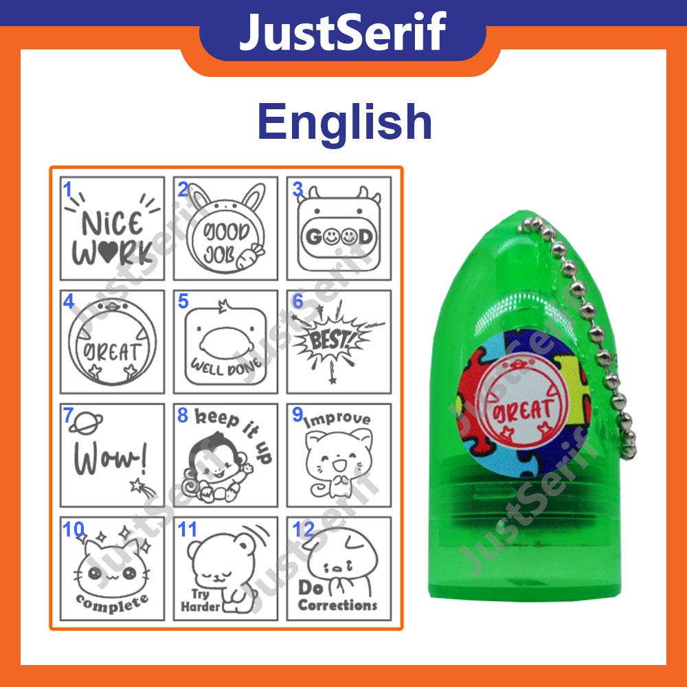 แสตมป์หมึก Ulasan Pre Ink Cop Siap ada Ink Made / Teacher PreInk Stamp ...