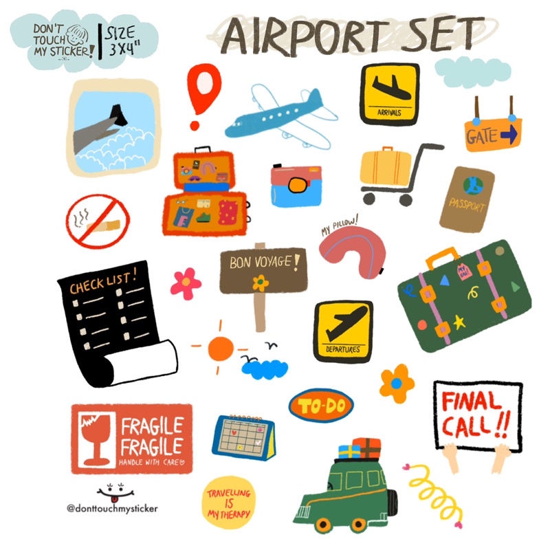 sticker-summer-set-sticker-airport-set-สติกเกอร์-สติ๊กเกอร์-ขนาด-a7