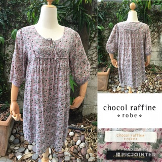 2sis1bro แบรนด์แท้ Chacol Raffine Robe เดรสผ้าฝ้าย ลายดอกไม้ ตัวปล่อย มือสอง พร้อมส่ง sz F