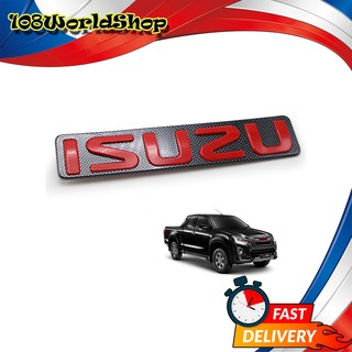 โลโก้ "ISUZU" ติดหน้ากระจัง อีซูซุ ดีแม็ค สี เครฟล่า+แดง D-Max Isuzu 2 , 4 ประตู ปี2012-2018