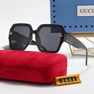 ใหม่ Gucci แว่นตากันแดด ทรงสี่เหลี่ยม สีดํา สไตล์เรโทร คลาสสิก แฟชั่นสําหรับผู้ชาย และผู้หญิง