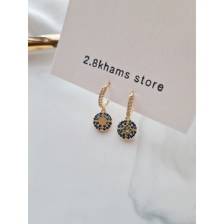 Earring  point charm hoop ต่างหูห่วงสไตล์เกาหลี เครื่องประดับแฟชั่น