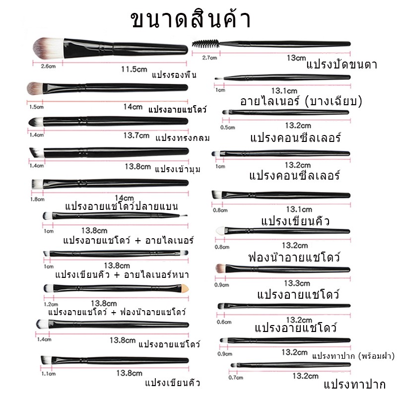 พร้อมส่ง-แปรงแต่งหน้า-20-ชิ้น-แปรง-แต่งหน้าอย่างมืออาชีพ-ขนแปรงนุ่ม