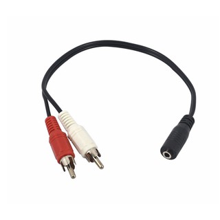 3.5 มม. สเตอริโอหญิงถึง 2 แจ็ค RCA ชายอะแดปเตอร์ Aux สายเคเบิล Y Audio Splitter