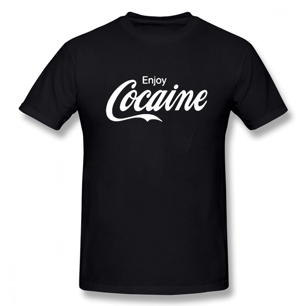 เสื้อยืดผ้าฝ้ายพิมพ์ลายแฟชั่นgildan-เสื้อยืดแขนสั้นลําลอง-ผ้าฝ้าย-พิมพ์ลาย-enjoy-cocaine-สไตล์ฮิปฮอป-สําหรับวันเกิด