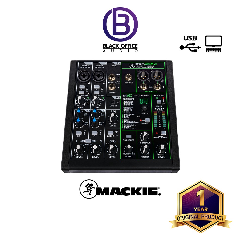 Mackie ProFX6v3 มิกเซอร์คุณภาพสูง / อัดเสียง / บันทึกเสียง / ไลฟ์ตรีม ...