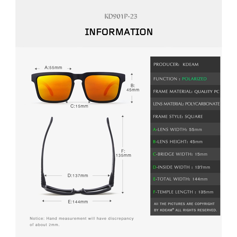 สินค้าพร้อมส่งจากไทย-แว่นตากันแดด-kdeam-kd901p-ของแท้-แถมฟรี-box-set-ครบชุด