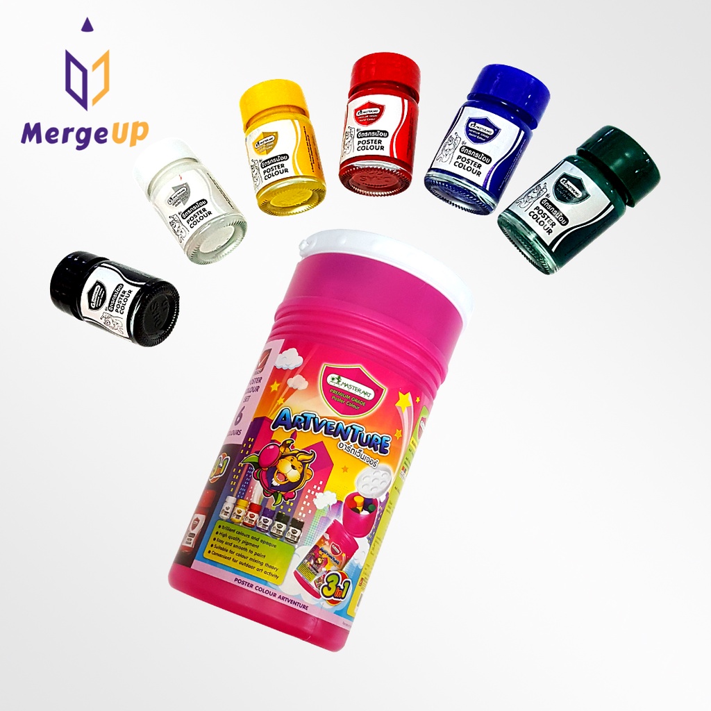 [กล่อง 6 สี] สีโปสเตอร์ มาสเตอร์อาร์ต Master Art Artventure Shopee