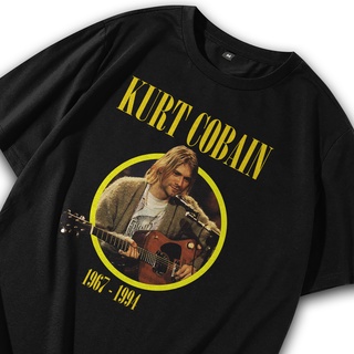 เสื้อยืดโอเวอร์ไซส์เสื้อยืดวงดนตรี ของแท้ / เสื้อยืดวงดนตรี / เสื้อยืดวง Kurt Cobain / เสื้อวงดนตรี / เพลงร็อค โลหะ โอเว