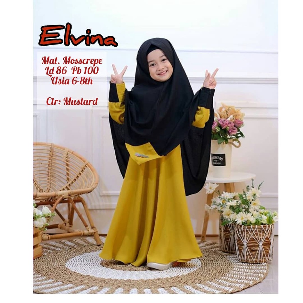 elvina-kids-shari-mosscrape-วัสดุ-get-gamis-and-hijab-khimar-เสื้อผ้าเด็ก-สําหรับเด็กอายุ-6-8-ปี-แขวนสูง