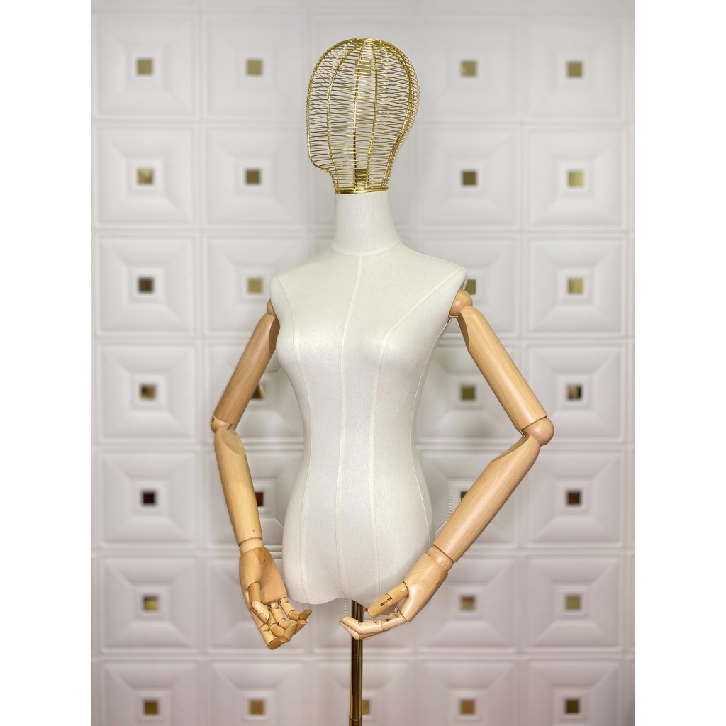 ภาพสินค้าหุ่นโชว์ หุ่นโชว์เสื้อผ้า -N6 หัวลวดเหล็กทอง งานผ้าดิบ จากร้าน amoresaca_dgn2 บน Shopee ภาพที่ 1