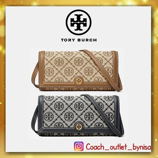 TORY BURCH MONOGRAM JACQUARD WALLET CROSSBODY