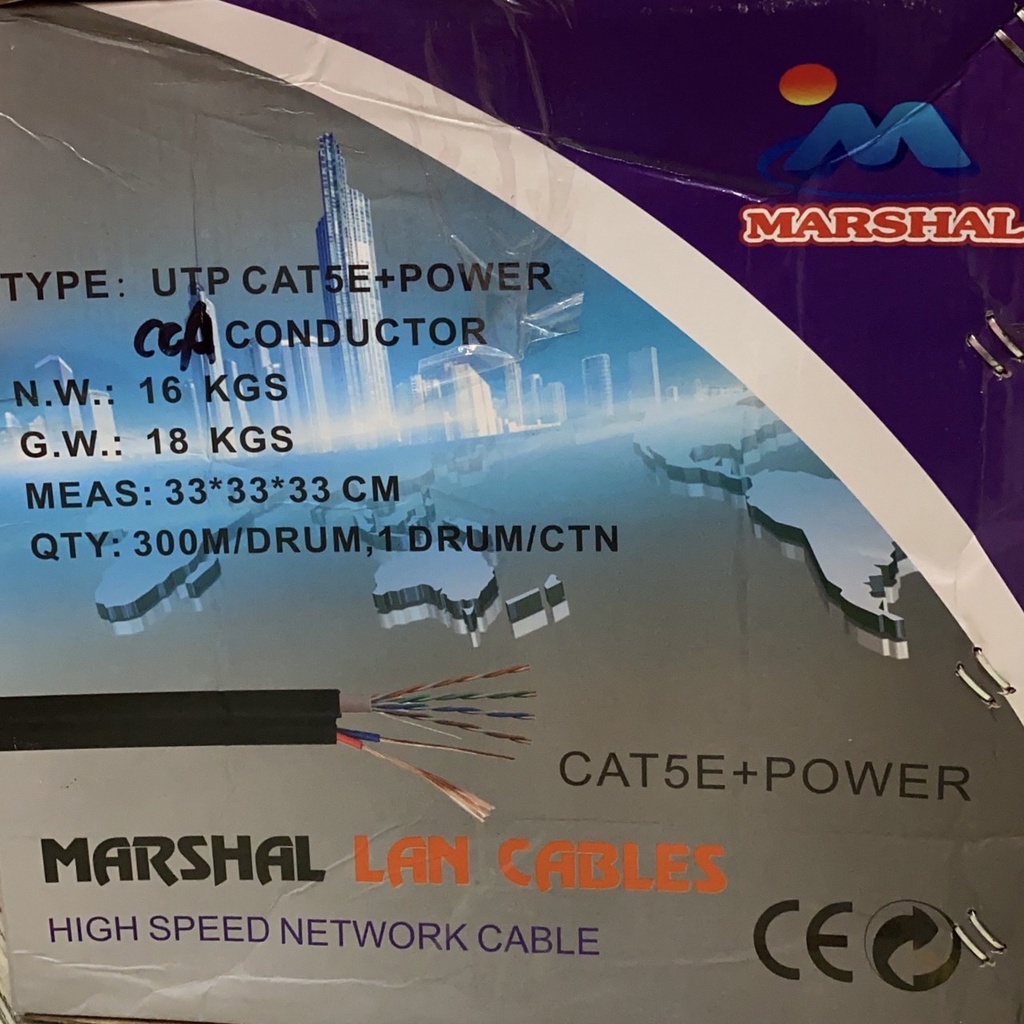 marshal-สายแลน-cat5e-outdoor-ac-สายไฟ-power-wire-300-เมตร-ใช้เดินสายนอกอาคาร