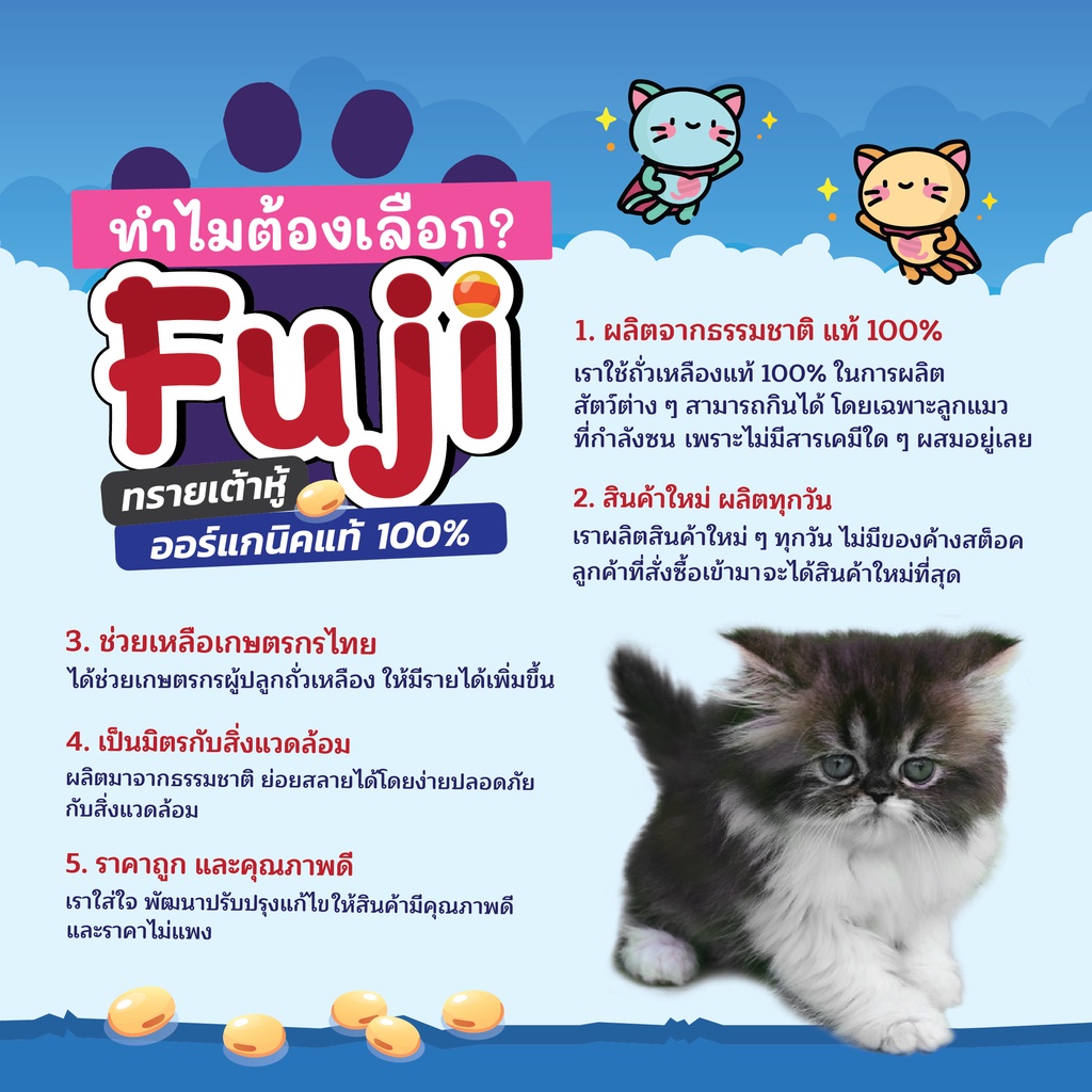 ภาพสินค้าFuji พรีเมี่ยม ทรายแมวต้าหู้ สูตรจับตัวเป็นก้อนดีมาก 6 ลิตร จากร้าน pinfongdo บน Shopee ภาพที่ 5